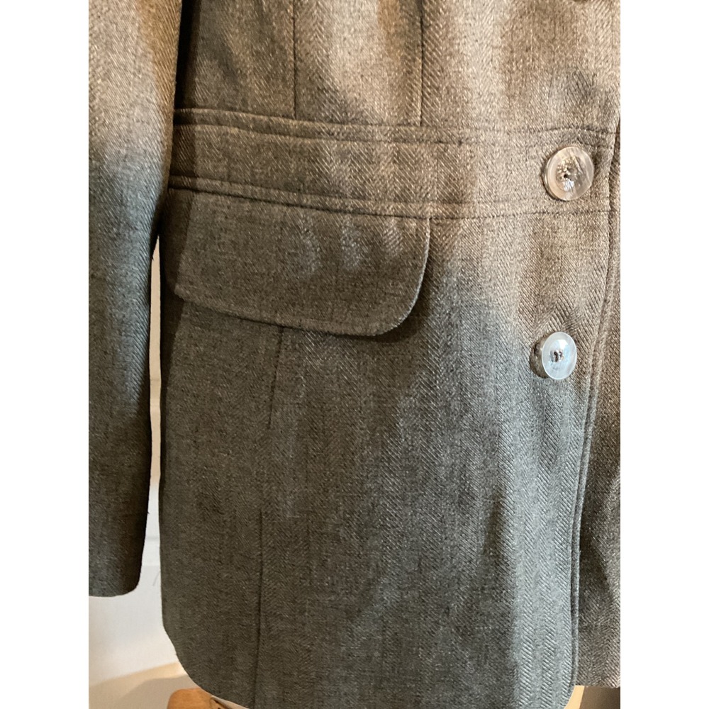Larry‎ Levine Classics Women's Grey Herringbone Blazer Jacket Size 14W - Picture 4 of 10